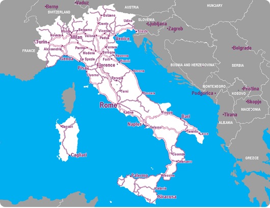 Italy Rail Map