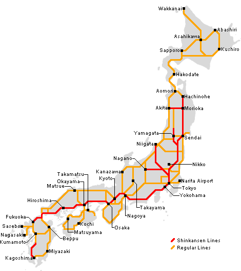 Japan Rail Map