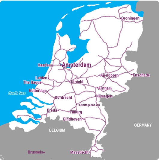 The Netherlands Rail Map