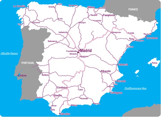 Spain Rail Map